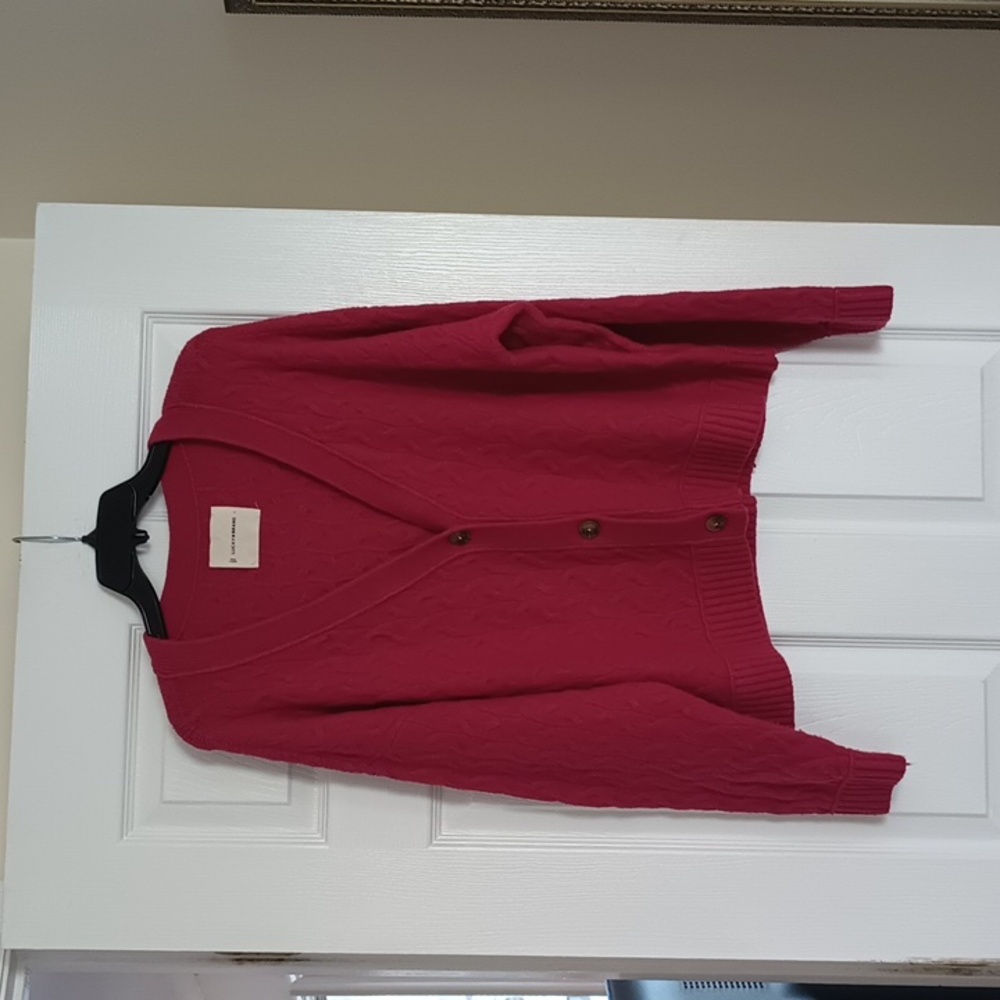 Lucky Brand Hot Pink Cable Cardigan
